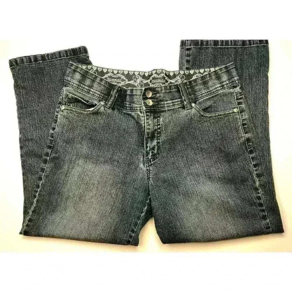 Bandolino jeans cropped capri siz6 Missy comfort stretch waistband 5 pocket blue